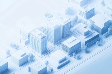Fototapeta premium Graphic layout showing mixed-use urban developments in minimalist design at high resolution