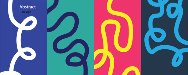 Obraz premium Vibrant colorful squirming abstract shapes art