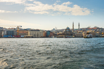 Istanbul skyline with Yeni Cami and Golden Horn