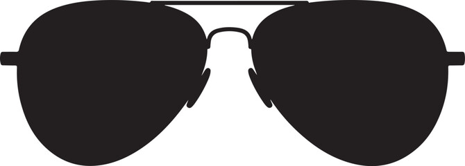 A pair of aviator sunglasses with dark lenses Vector, illustration