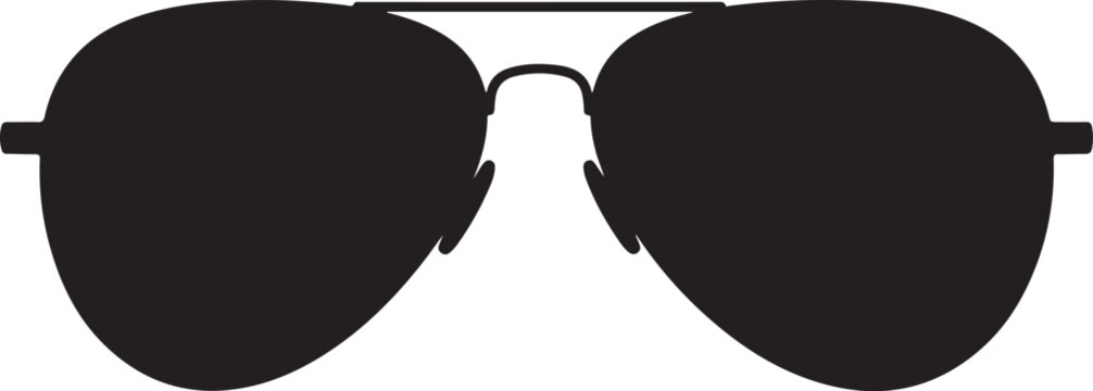 A pair of aviator sunglasses with dark lenses Vector, illustration