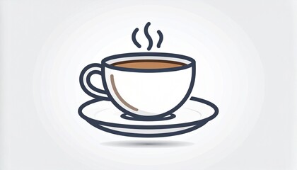 Obraz premium Steaming Cup of Coffee Illustration.