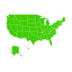 Obraz premium United States of America map with state boundaries highlighted.