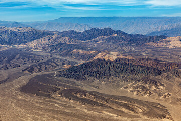 The desert landscape near Nasca in Peru