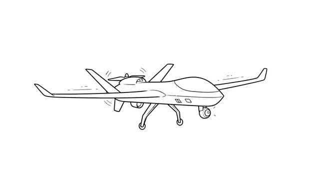 Drone, Unmanned Aerial Vehicle, Military Aircraft, Remote Control, Surveillance, Technology, Sketch