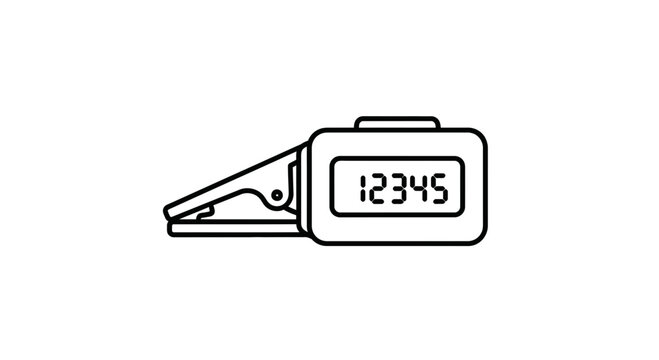 Clip-on Pedometer with Digital Display Showing 12345 Steps