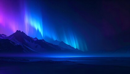 Aurora Borealis Over Arctic Mountains at Night