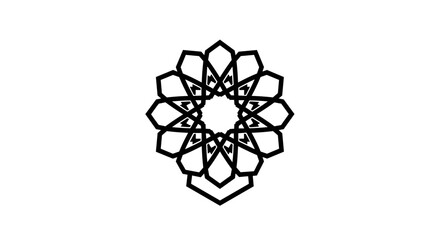 Fototapeta premium Geometric Mandala Design Black and White.