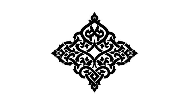 Intricate Black Design Pattern on White.