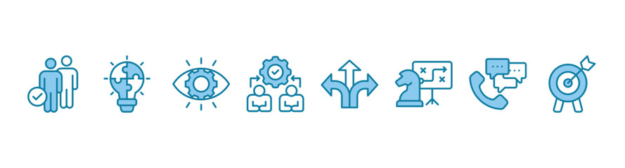 Leadership banner web icon vector illustration concept for team management with an icon of guidance, solution, vision, teamwork, direction, strategy, communication and goal