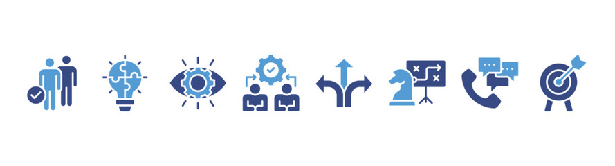 Leadership banner web icon vector illustration concept for team management with an icon of guidance, solution, vision, teamwork, direction, strategy, communication and goal