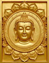 Golden Buddha in Mandala.