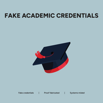 Fake academic credentials mislead systems, with fabricated proof of education used for deception.
