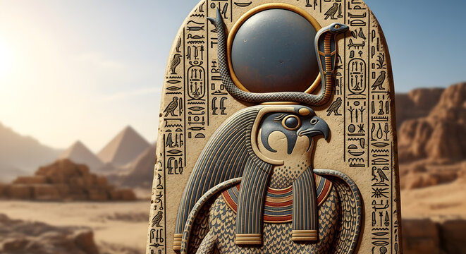 The stylized eye of a powerful solar deity from historical lore