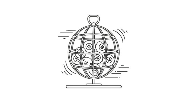 Lottery Bingo Cage with Balls - Vintage Game Illustration
