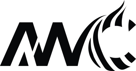 Letter AWC digital global logo