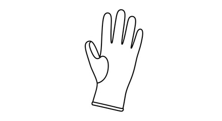 Obraz premium Hand Wearing a Protective Glove, Line Art Illustration