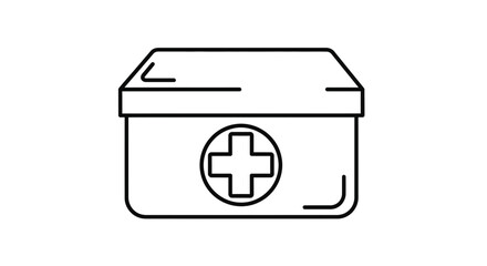First Aid Kit Icon, Medical Emergency Box, Health Care Symbol