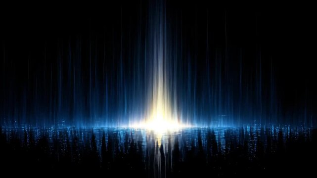 Abstract light beam emerging from darkness digital art concept