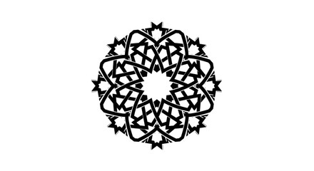 Intricate Black Mandala Design on White.