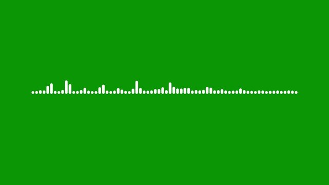 White reactive audio spectrum visualizer, green screen sound wave animation, digital music frequency bars, professional podcast audio wave, high resolution sound visualizer asset. 4K