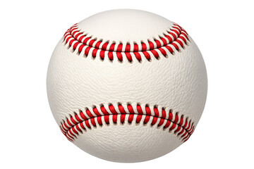 Baseball, a white leather sports ball with red stitching, for playing game and competitive activity. Transparent background