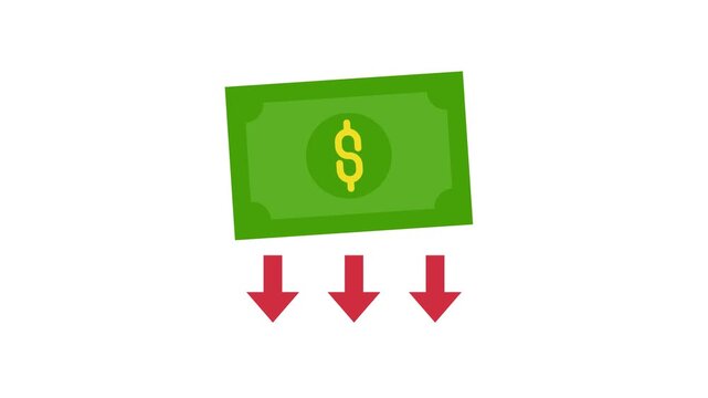 Deficit illustration animation 4k isolated on white background