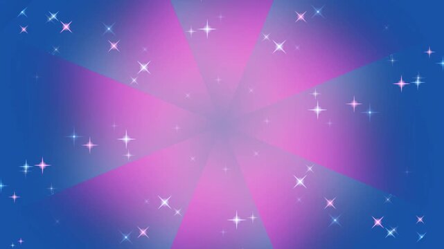 A vibrant starburst on a blue background with numerous white stars scattered throughout the scene.