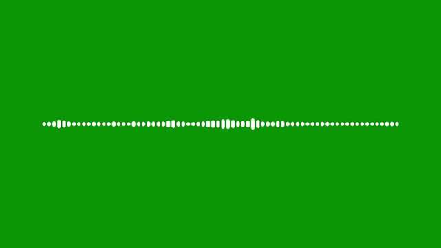 white sound wave audio visualization, abstract frequency spectrum animation, digital equalizer bars motion graphics, smooth oscillation loop effect, green background video 4k