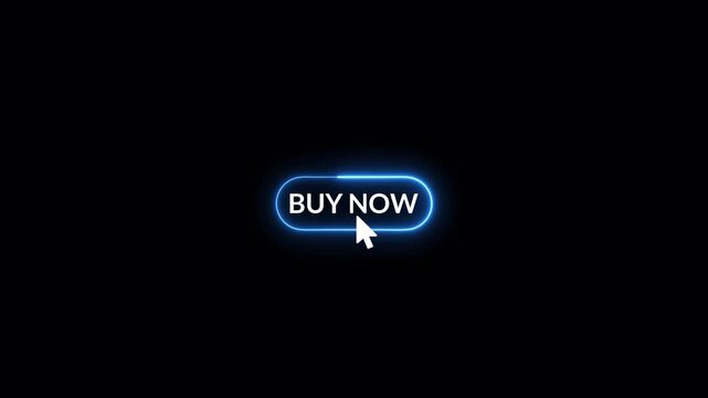 Buy now button animation on transparent background, buy now icon for e-commerce websites and online shopping interfaces, in 4k. Buy Now icon animation with alpha channel.