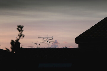 View of beautiful colorful sunset sky.