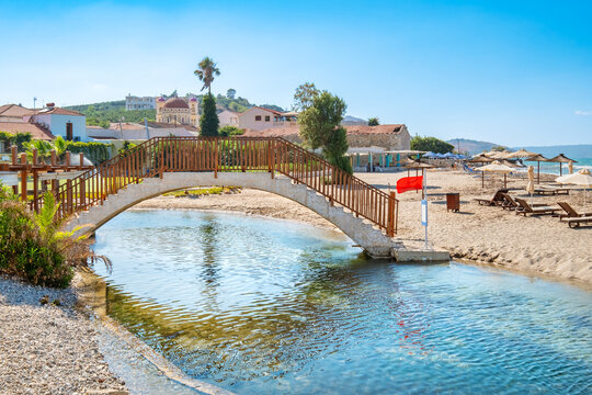 River and beach in Kalyves. Crete, Greece