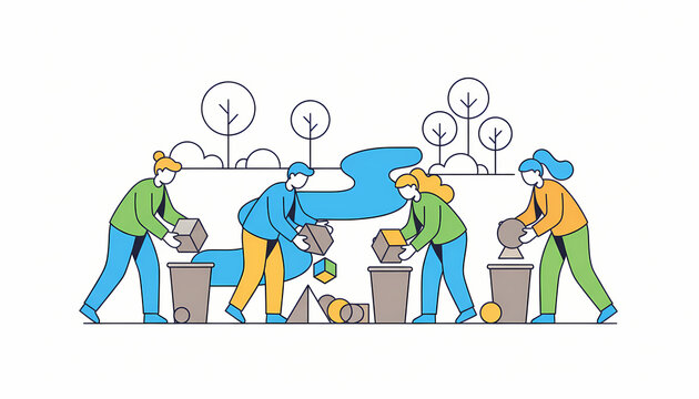 Community Cleanup: Volunteers Working Together to Clean the Environment.