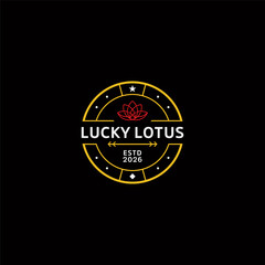 Lucky Lotus emblem logo design