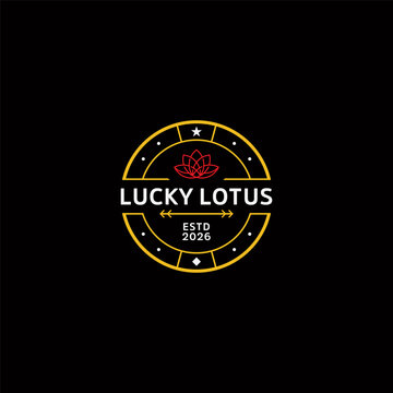 Lucky Lotus emblem logo design