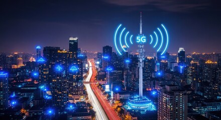 Obraz premium hong kong city at night