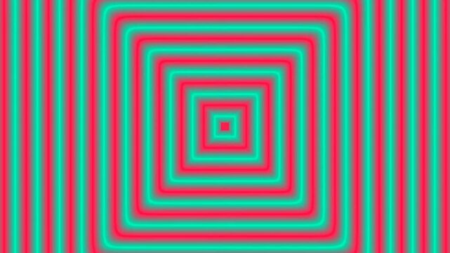 Abstract colorful geometric background with vibrant striped maze pattern and seamless square design