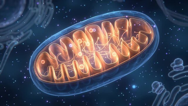 Cellular structures converting food particles into energy for functions