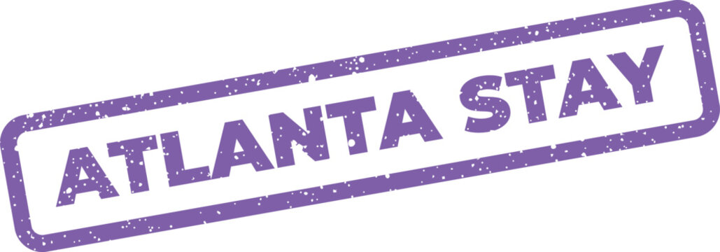 Grungy rectangular stamp graphic featuring the phrase Atlanta Stay, suitable for travel accommodations or hospitality information
