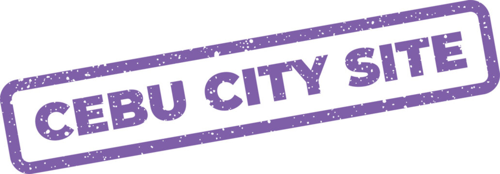 Textured purple rectangular stamp with the text Cebu City Site, ideal for marking locations or historical places