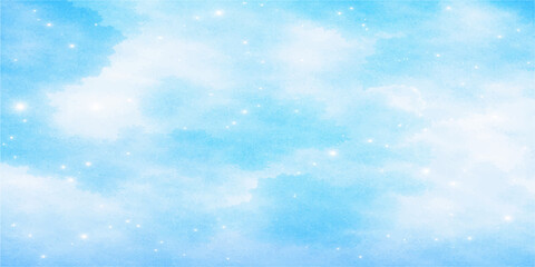 Obraz premium A beautiful abstract blue and white winter cloudscape bringing a bright and clear atmosphere for the Christmas season