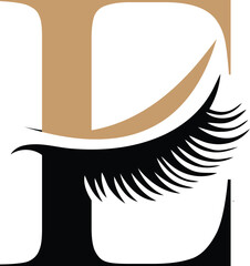 Letter E eyelash logo