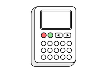 Label Maker Printer Device Line Art Illustration for Office Organization and Home Storage Use