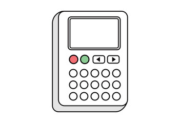 Label Maker Printer Device Line Art Illustration for Office Organization and Home Storage Use