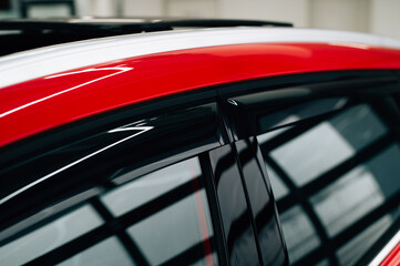 Deflectors for car Windows.Additional equipment for the car. © Hanna