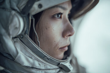 Close-up of an astronaut's face in a helmet.