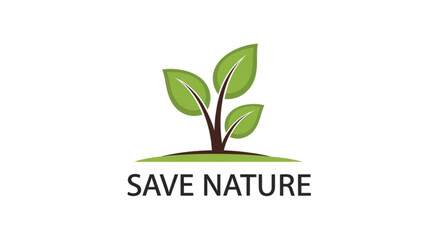 Obraz premium Save nature concept with green leaves sprouting from ground