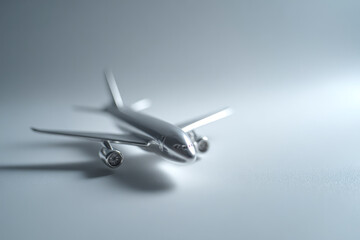A model airplane on a smooth surface.