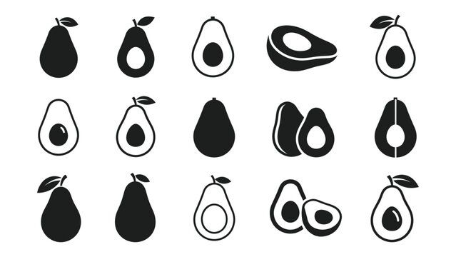 avocado fruit icon silhouette vector illustration isolated