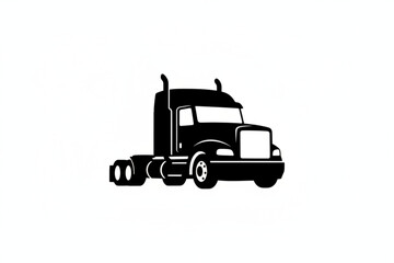 Truck Silhouette: A stark silhouette of a powerful semi-truck, representing transport and commerce, stands out prominently. The image captures the essence of long-haul travel, logistics. © MetaPixel Studio